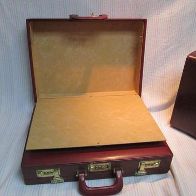 Two Vintage Leather Briefcases with Combo Locks