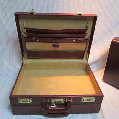 Two Vintage Leather Briefcases with Combo Locks