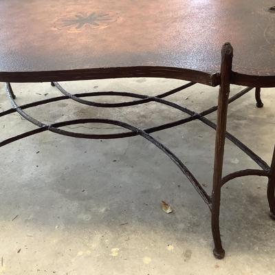 Large coffee table with metal base