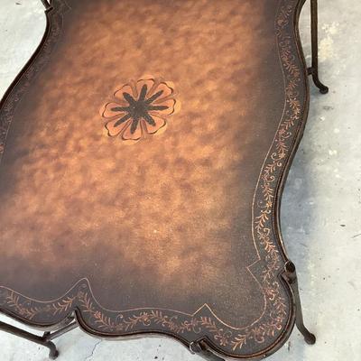 Large coffee table with metal base