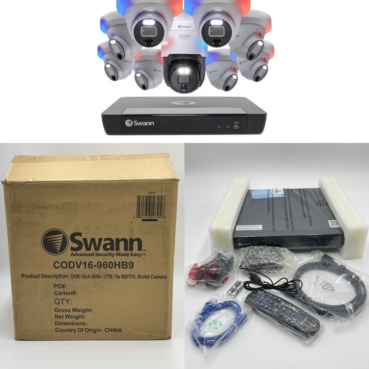 SWANN Security Camera DVR & 9 Cameras New