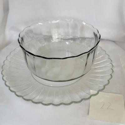 Glass bowl and plate