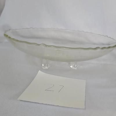 Delicate glass bowl with feet