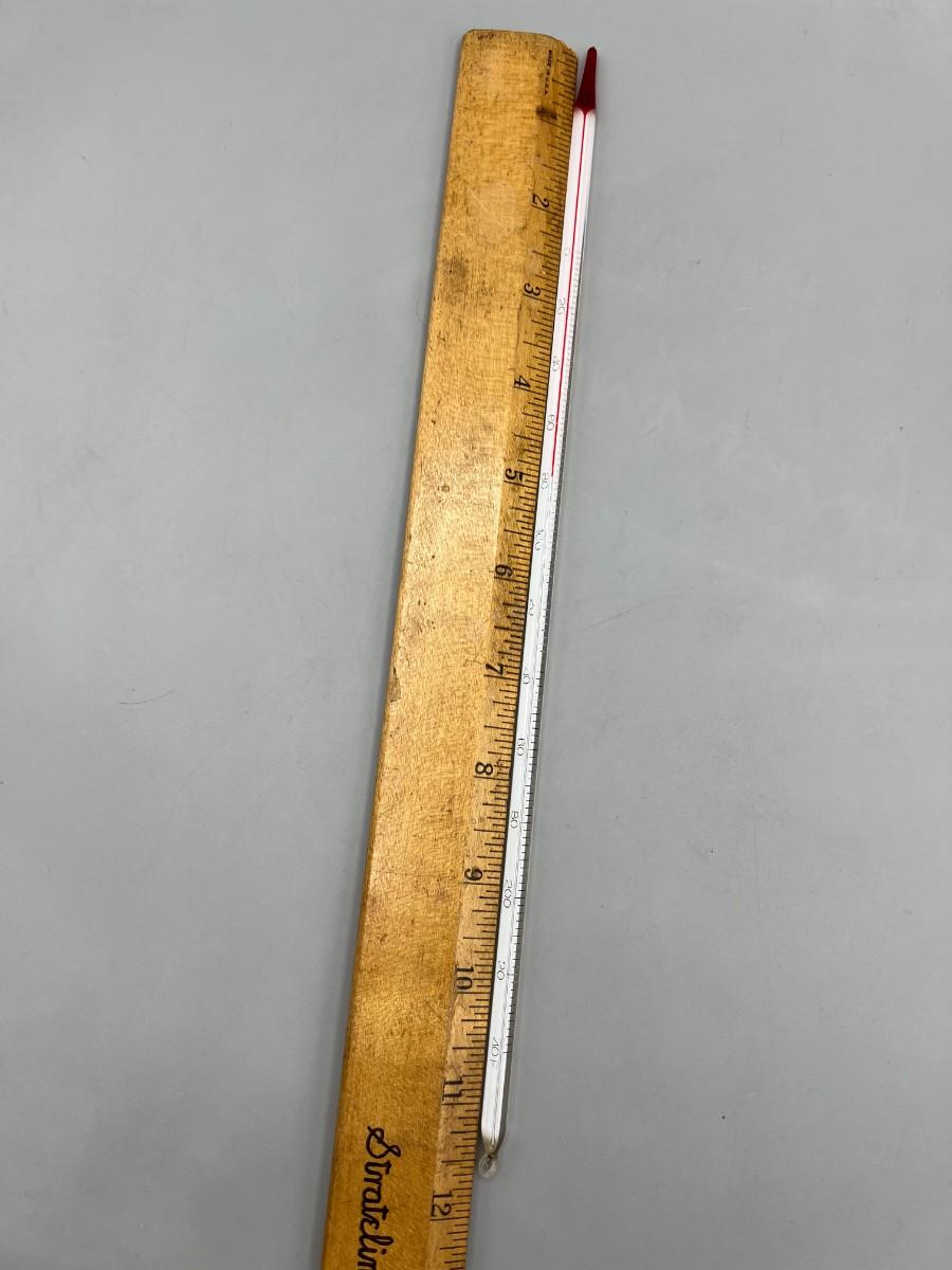 Vintage Glass Chemical Thermometer with Tube Case