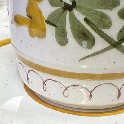 Vintage STANGL Pottery Golden Blossom Cups And Saucers