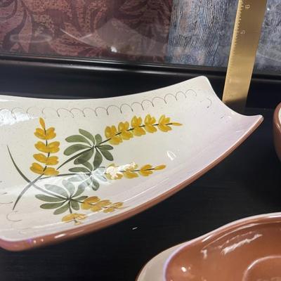 Vintage STANGL Pottery Golden Blossom, Server Plate and Sauce Boat