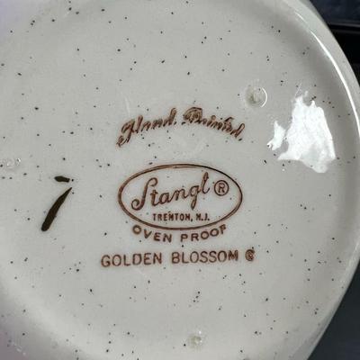 Vintage STANGL Pottery Golden Blossom, Server Plate and Sauce Boat
