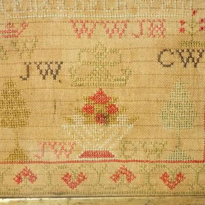 ANTIQUE SAMPLER OF NUMBERS & ALPHABETS. "ELIZABETH WEIN "