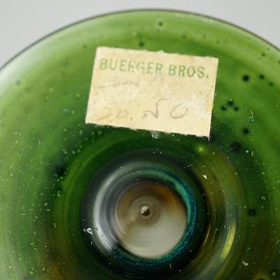 PAIR OF VINTAGE PERFUME BOTTLES, / FACET CUT IN GREEN