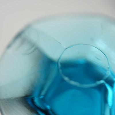 VINTAGE PERFUME BOTTLE IN BLUE AND ONE CLEAR