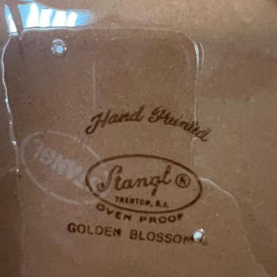 Vintage STANGL Pottery Golden Blossom.. soup plates and mini bowls