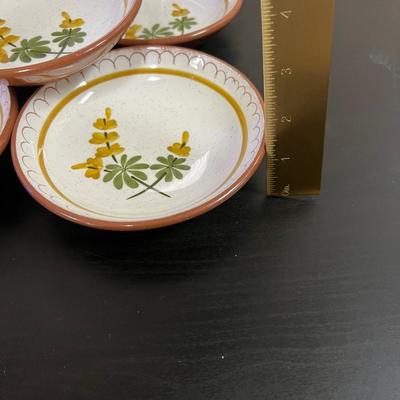 Vintage STANGL Pottery Golden Blossom.. soup plates and mini bowls