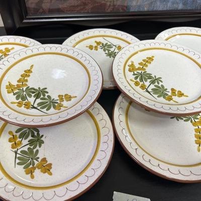 Vintage STANGL Pottery Golden Blossom, Dinner plates and deep mini bowls