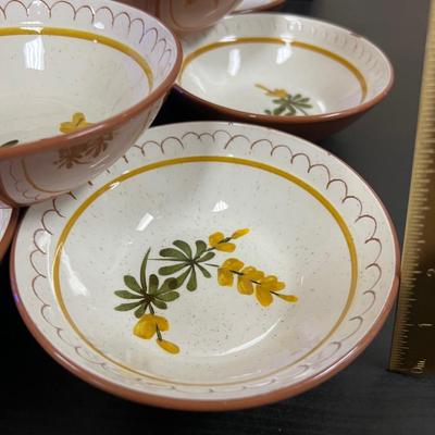 Vintage STANGL Pottery Golden Blossom, Dinner plates and deep mini bowls