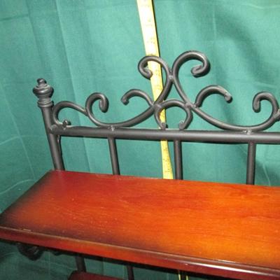 Iron and Wood Wall Hanging Shelf