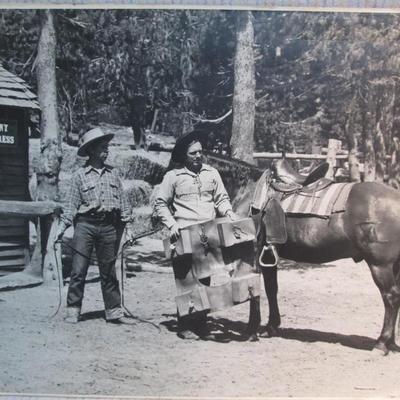Vintage Pony Express Photo and Chevron Watercolor by Wayne Melnychuk