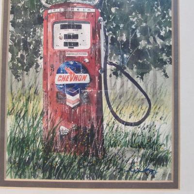 Vintage Pony Express Photo and Chevron Watercolor by Wayne Melnychuk