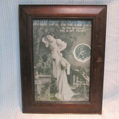 Antique Framed Playbill "On My Way to Mandala"