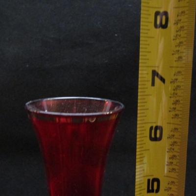 Collection of Etched Cranberry Glass (#88)