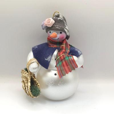 1691 Vintage Handblown Italian Glass Snowman Ornament
