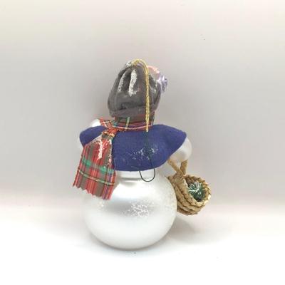 1691 Vintage Handblown Italian Glass Snowman Ornament