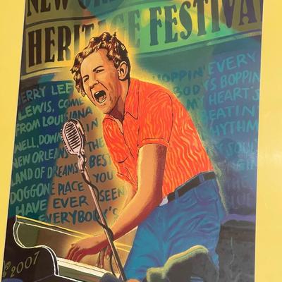 NO Jazz & Heritage Festival Poster ~ 2007 ~ Lewisiana ~ Jerry Lee Lewis