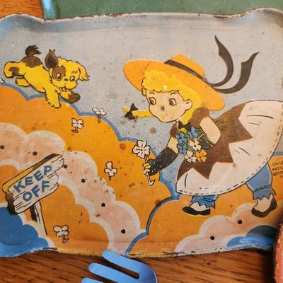 Child's Metal Plates and Trays