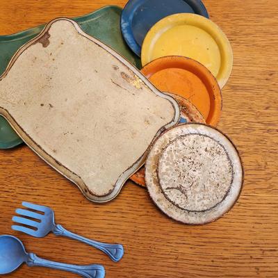 Child's Metal Plates and Trays