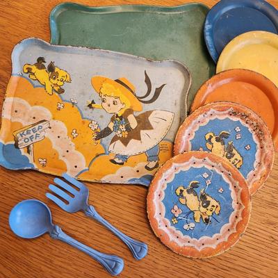 Child's Metal Plates and Trays