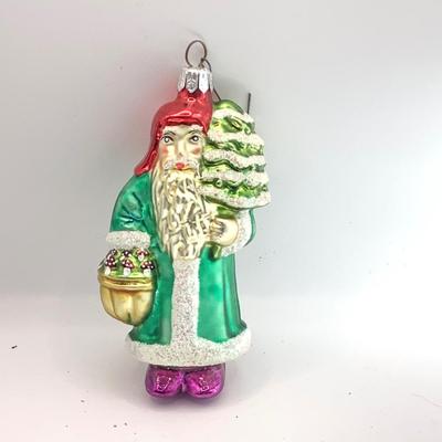 1710 Christopher Radko Pine Glass Santa