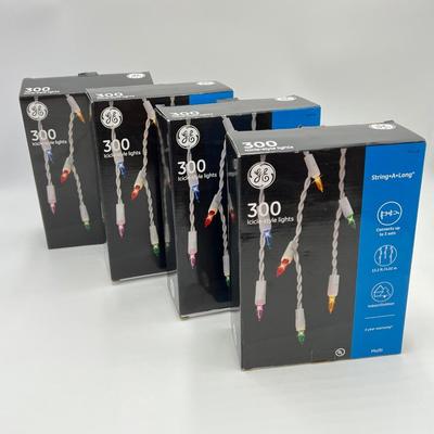 GE ~ String A Long ~ Four (4) Boxes ~ 300 Icicle-Style Lights ~ NIB