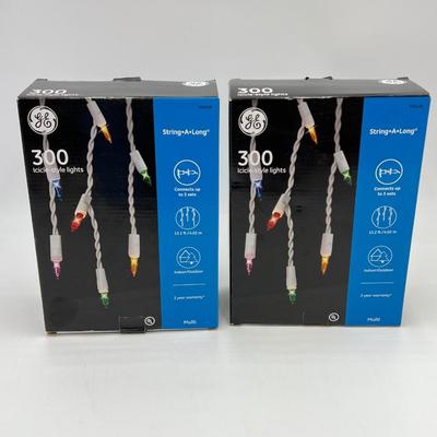 GE ~ String A Long ~ Four (4) Boxes ~ 300 Icicle-Style Lights ~ NIB