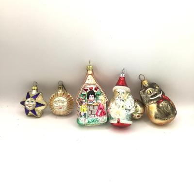 1715 Vintage Six West Germany Glass Ornaments