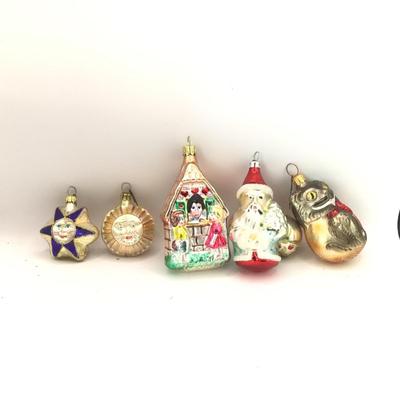 1715 Vintage Six West Germany Glass Ornaments