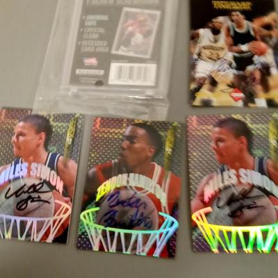 LOT 90  FOUR AUTOGRAPHED BASKETBALL CARDS