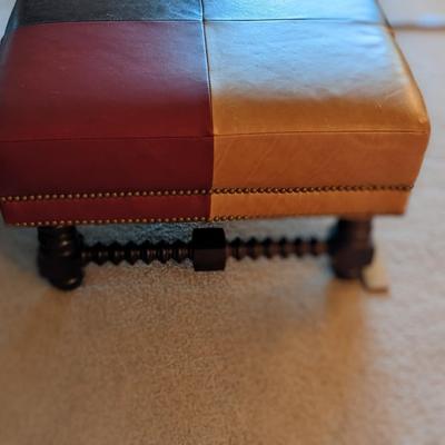Well Made Leather, Multi Colored Footstool