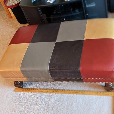 Well Made Leather, Multi Colored Footstool