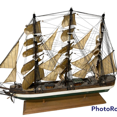 Pair Of Decorative Wooden Ships