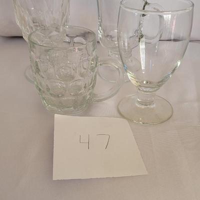 Various clear glassware