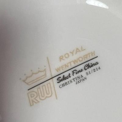 Royal Wentworth Tea Cups, Saucers, Creamer, Sugar, Salt and Pepper