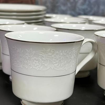 Royal Wentworth Tea Cups, Saucers, Creamer, Sugar, Salt and Pepper