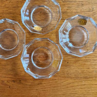 Belgium Lead Glass Ashtray Set