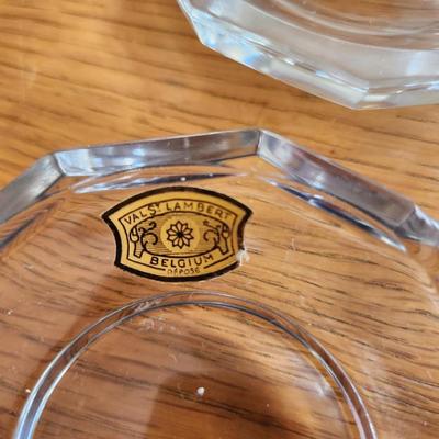 Belgium Lead Glass Ashtray Set