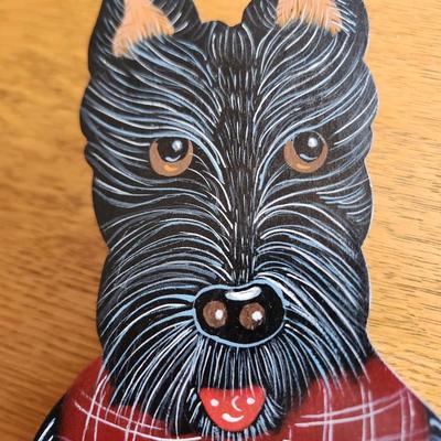Handpainted Scotty Dog Fireplace Match Holder