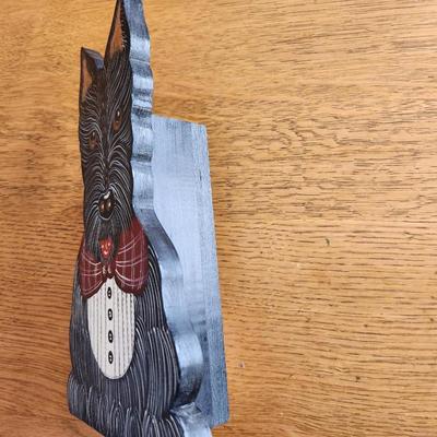 Handpainted Scotty Dog Fireplace Match Holder