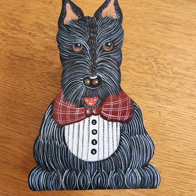 Handpainted Scotty Dog Fireplace Match Holder