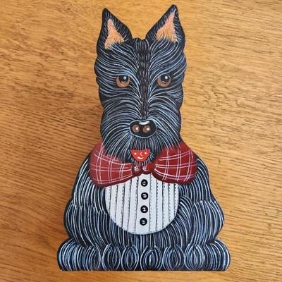 Handpainted Scotty Dog Fireplace Match Holder
