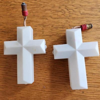 Early Christmas Bulb Cross Ornaments
