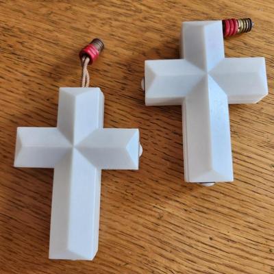 Early Christmas Bulb Cross Ornaments