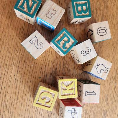Vintage Wood Alphabet Blocks
